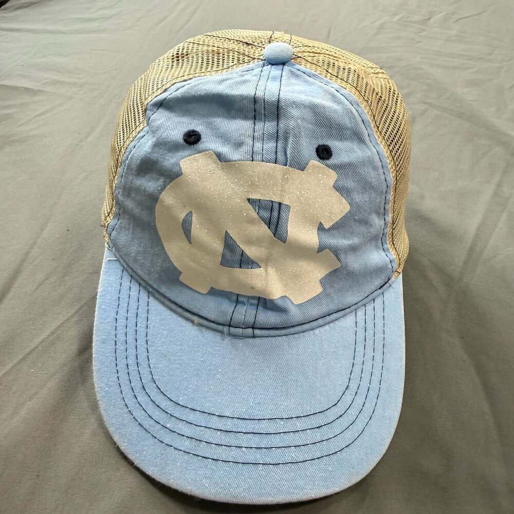 North Carolina Tar Heels UNC Blue and Tan Mesh Trucker Snapback Hat